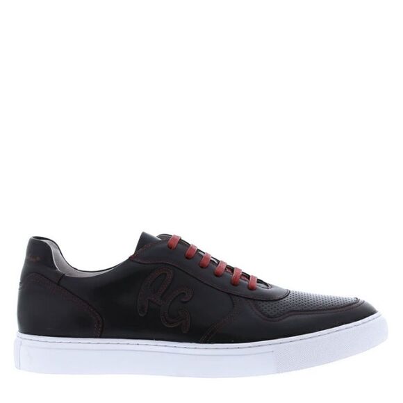 ROBERT GRAHAM Barrelman Leather Sneaker, Designer Black/Red Laces Size 11.5, NWT - Picture 9 of 16